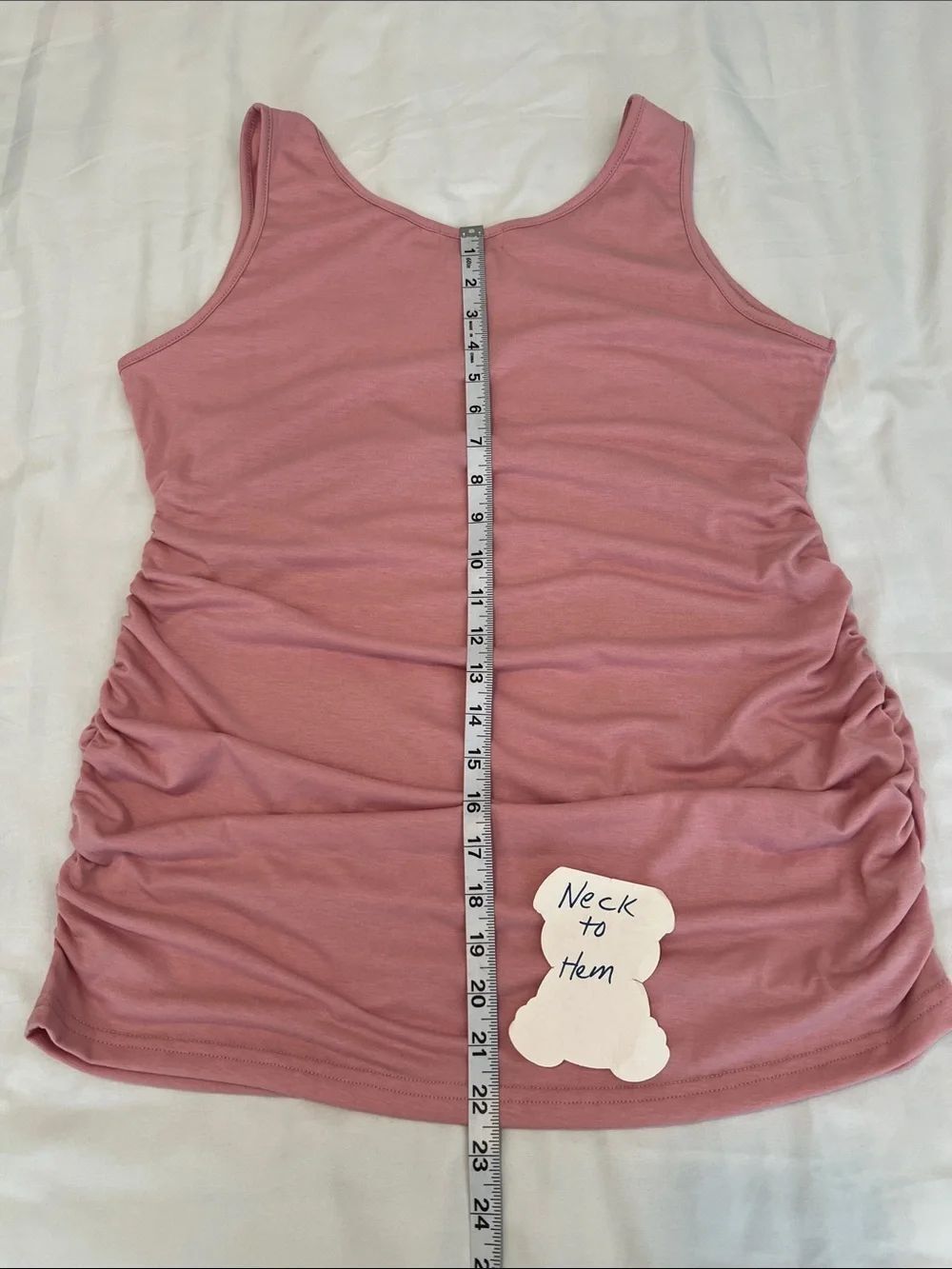 BHome Sz Large Women’s Sleeveless Ruched Sides Maternity Tank Top Dusty Rose EUC - Picture 8 of 8